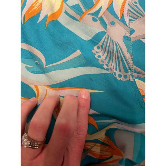 Patagonia Men 29 Board Shorts Swim Shorts Trunks Blue & Orange Hawaiian Tropical - Picture 7 of 9